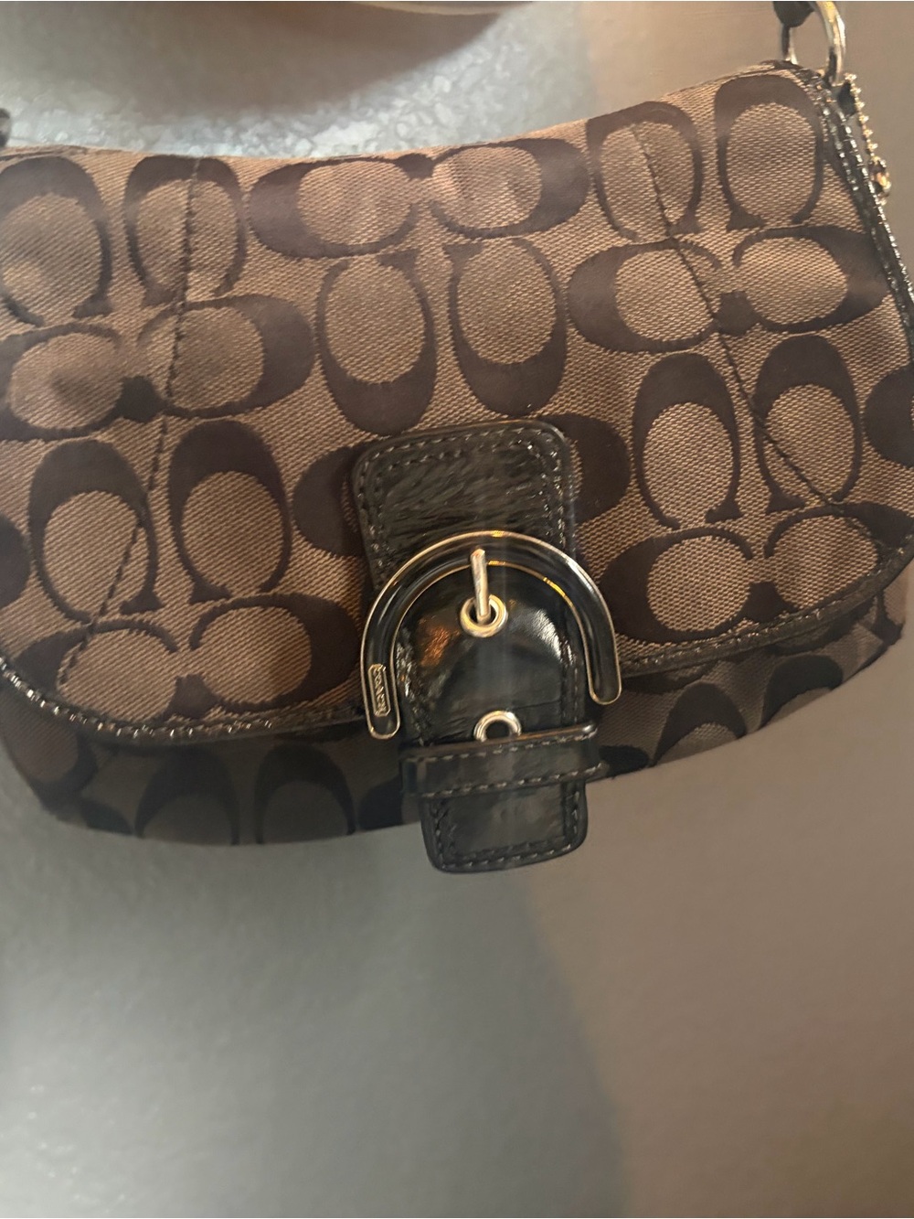 Coach Brown and Black Signature Canvas Crossbody Bag - Picture 2 of 5
